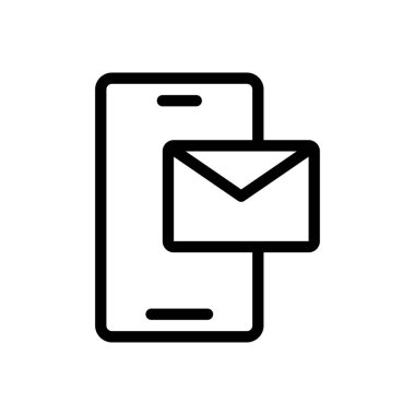 Şeffaf bir arkaplan üzerinde ileti vektör illüstrasyonu. Konsept ve grafik tasarımı için ince çizgi simgesi.. 