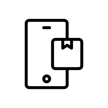 Şeffaf bir arkaplan üzerinde paket vektör çizimi. Konsept ve grafik tasarımı için ince çizgi simgesi.. 