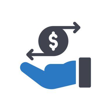 Saydam bir arkaplanda dolar vektör illüstrasyonu. Konsept ve grafik tasarım simgeleri için kaliteli semboller..