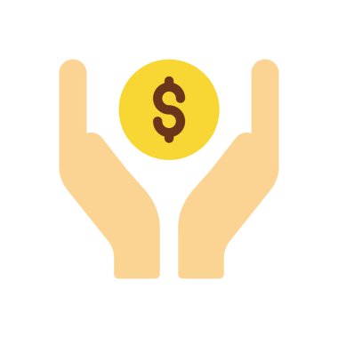 Saydam bir arkaplan üzerinde dolar el vektör illüstrasyonu. Konsept ve grafik tasarımı için birinci sınıf kalite simgeler.. 