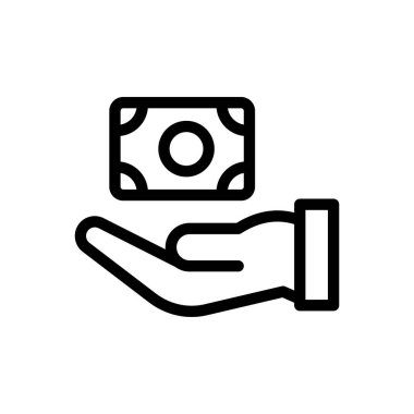 Şeffaf bir arkaplan üzerinde nakit vektör çizimi. Premium kalite semboller. Konsept ve grafik tasarım için ince çizgi simgesi.