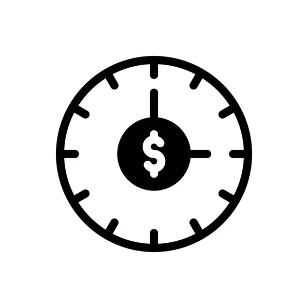 Time Money Vector Illustration Transparent Background Premium Quality Symbols Glyphs — Stok Vektör
