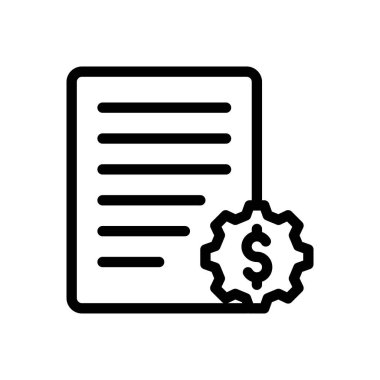 Şeffaf bir arkaplan üzerindeki belge vektör illüstrasyonu.Premium kalite sembolleri. Konsept ve grafik tasarım için ince çizgi simgesi. 