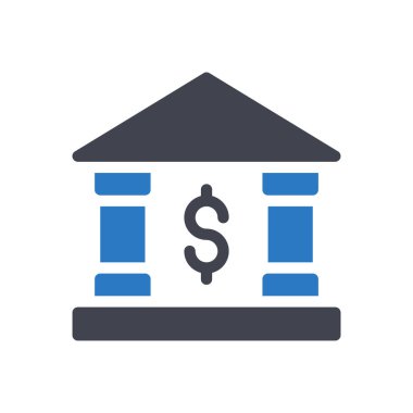 Saydam bir arkaplan üzerinde banka vektör illüstrasyonu. Konsept ve grafik tasarımı için özel kalite semboller.. 