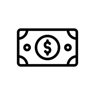 Saydam bir arkaplanda dolar vektör illüstrasyonu. Premium kalite semboller. Konsept ve grafik tasarım için ince çizgi simgesi..