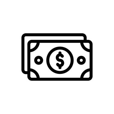 Saydam bir arkaplanda dolar vektör illüstrasyonu. Premium kalite semboller. Konsept ve grafik tasarım için ince çizgi simgesi..