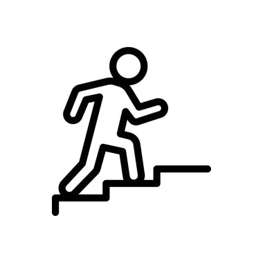 Saydam bir arkaplanda merdiven vektör çizimi. Konsept ve grafik tasarımı için ince çizgi simgesi..