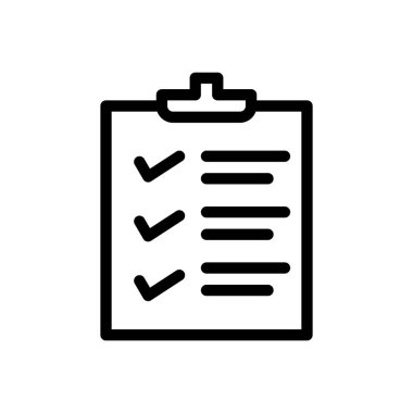 Şeffaf bir arkaplan üzerinde kontrol listesi vektör illüstrasyonu. Konsept ve grafik tasarımı için ince çizgi simgesi.. 