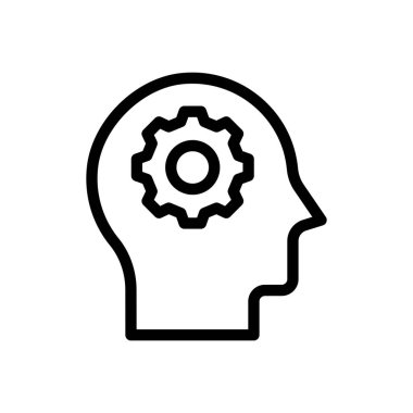 Şeffaf bir arkaplan üzerinde zihin vektör çizimi. Premium kalite semboller. Konsept ve grafik tasarım için ince çizgi simgesi.