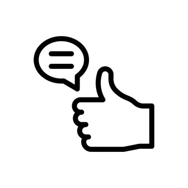 Şeffaf bir arkaplan üzerinde yorum vektörü illüstrasyonu. Konsept ve grafik tasarım için ince çizgi simgesi.. 