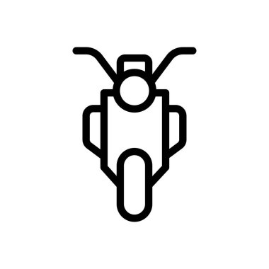 Saydam bir arkaplan üzerinde motosiklet vektör çizimi. Premium kalite semboller. Konsept ve grafik tasarım için ince çizgi simgesi.