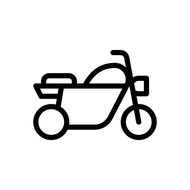 Saydam bir arkaplan üzerinde motosiklet vektör çizimi. Premium kalite semboller. Konsept ve grafik tasarım için ince çizgi simgesi. 