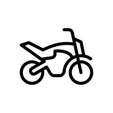 Şeffaf bir arkaplan üzerinde motosiklet vektör çizimi. Konsept ve grafik tasarım için ince çizgi simgesi.. 