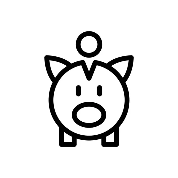Piggy Vector Illustration Transparent Background Premium Quality Symbols Thin Line —  Vetores de Stock
