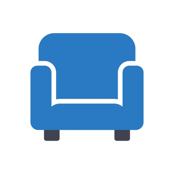 Couch Vector Illustration Transparent Background Premium Quality Symbols Glyphs Icon — Vetor de Stock