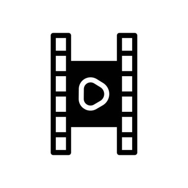 Saydam bir arkaplan üzerinde video makara vektör illüstrasyonu. Konsept ve grafik tasarımı için mükemmel kalite semboller..