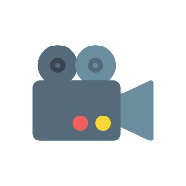 Saydam bir arkaplan üzerinde video vektör illüstrasyonu. Konsept ve grafik tasarım için kaliteli simgeler..