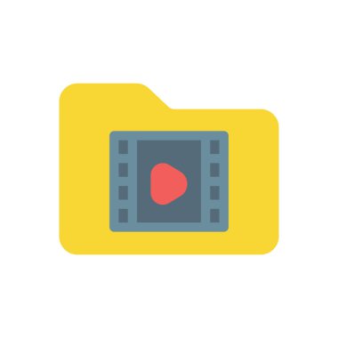 Saydam bir arkaplan üzerinde video vektör illüstrasyonu. Konsept ve grafik tasarım için kaliteli simgeler..