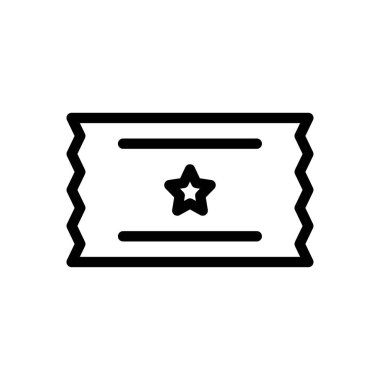 Saydam bir arkaplanda bilet vektör çizimi. Premium kalite semboller. Konsept ve grafik tasarım için ince çizgi simgesi. 