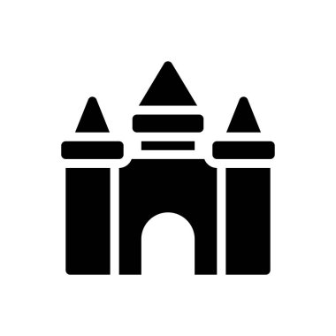 Şeffaf bir arkaplan üzerinde Castle vektör çizimi. Konsept ve grafik tasarım simgeleri için kaliteli semboller..