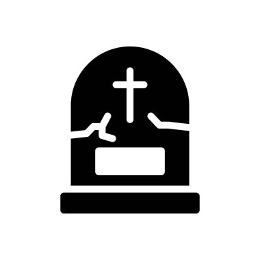 Saydam bir arkaplan üzerinde mezarlık vektör illüstrasyonu. Konsept ve grafik tasarımı için özel kalite semboller.. 