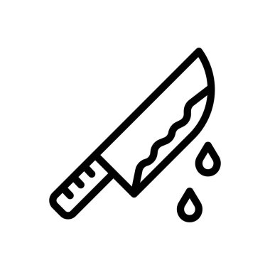 Saydam bir arkaplanda bıçak vektör çizimi. Premium kalite semboller. Konsept ve grafik tasarım için ince çizgi simgesi. 