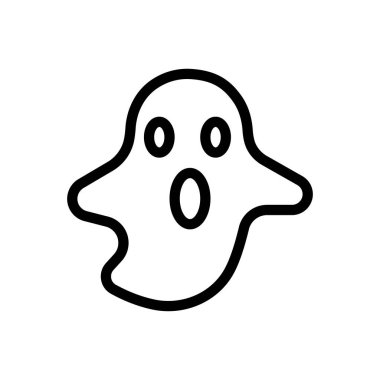 Saydam bir arkaplanda hayalet vektör çizimi. Premium kalite semboller. Konsept ve grafik tasarım için ince çizgi simgesi.