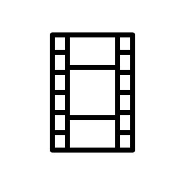 Saydam bir arkaplan üzerinde video vektör illüstrasyonu. Konsept ve grafik tasarımı için ince çizgi simgesi.. 