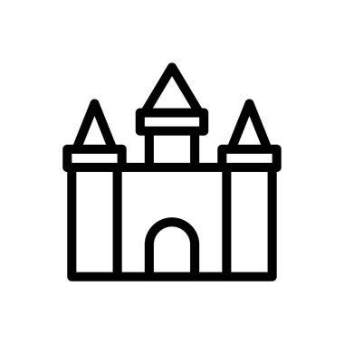 Şeffaf bir arkaplan üzerinde Castle vektör çizimi. Konsept ve grafik tasarım için ince çizgi simgesi..