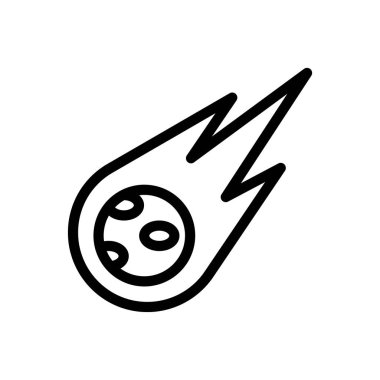 Şeffaf bir arkaplan üzerinde kuyruklu yıldız vektör çizimi. Premium kalite sembolleri. Konsept ve grafik tasarım için ince çizgi simgesi.