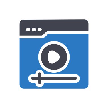 Şeffaf bir arkaplan üzerinde video vektör illüstrasyonu. Konsept ve grafik tasarım için kaliteli semboller..