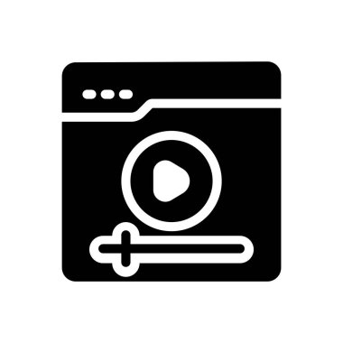 Şeffaf bir arkaplan üzerinde video vektör illüstrasyonu. Konsept ve grafik tasarım için kaliteli semboller..