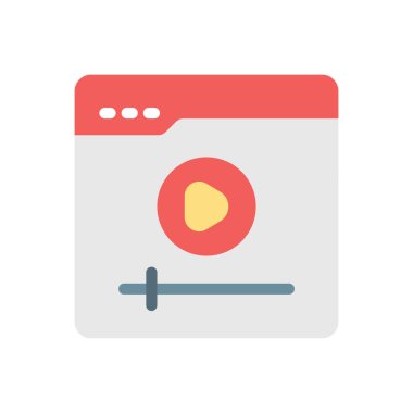 Saydam bir arkaplan üzerinde video vektör illüstrasyonu. Konsept ve grafik tasarım için kaliteli simgeler.. 