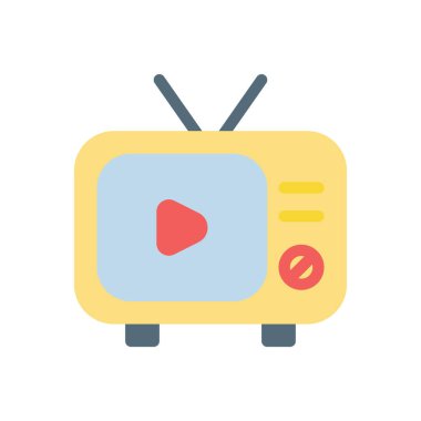 Saydam bir arkaplan üzerinde televizyon vektör illüstrasyonu. Konsept ve grafik tasarımı için birinci sınıf kalite simgeler.. 