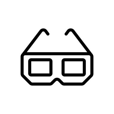 Şeffaf bir arkaplanda gözlük vektör çizimi. Konsept ve grafik tasarım için ince çizgi simgesi.. 