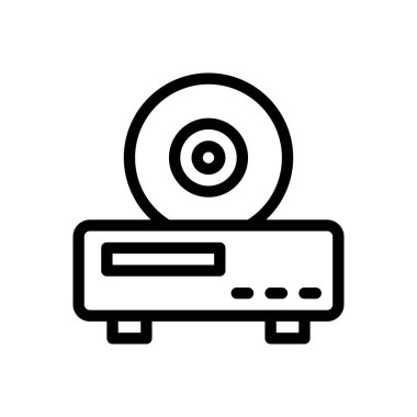 Şeffaf bir arkaplan üzerinde cd vektör çizimi. Premium kalite sembolleri. Konsept ve grafik tasarım için ince çizgi simgesi.