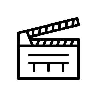 clapper vector illustration on a transparent background.Premium quality symbols.Thin line icon for concept and graphic design.