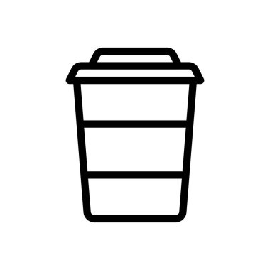 Şeffaf bir arkaplanda kahve vektörü çizimi. Konsept ve grafik tasarım için ince çizgi simgesi.. 