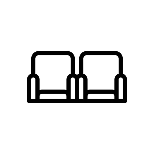 Couch Vector Illustration Transparent Background Premium Quality Symbols Thin Line — Vetor de Stock