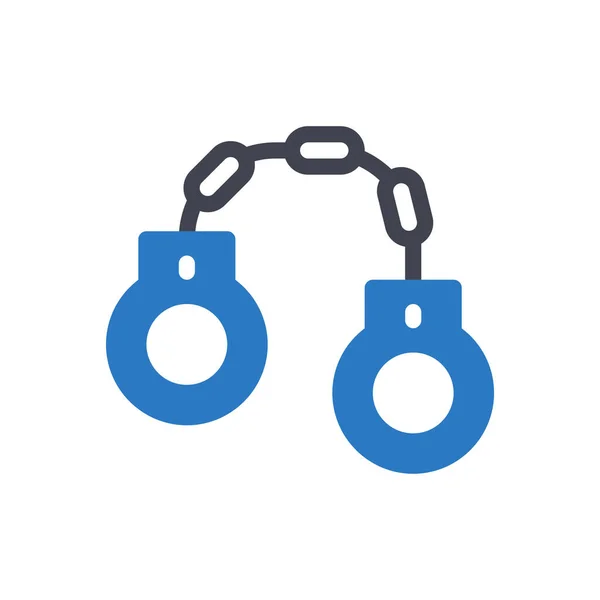 Handcuff Vector Illustration Transparent Background Premium Quality Symbols Glyphs Icon — Stock Vector