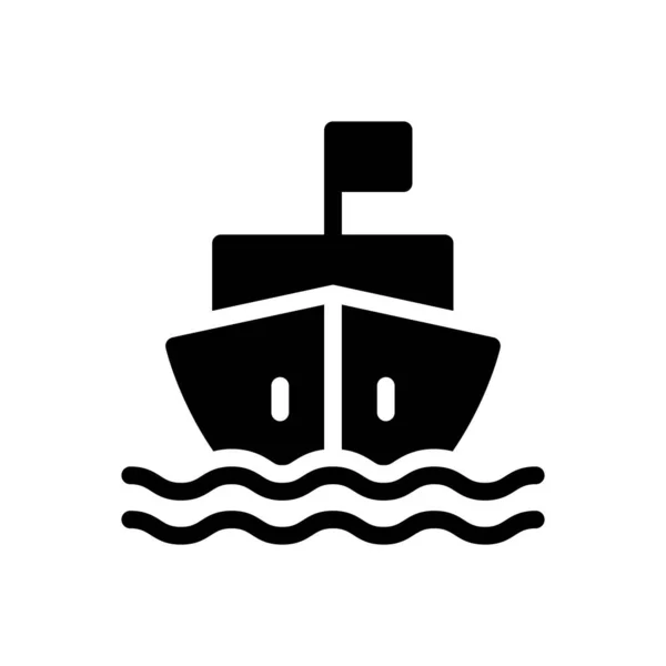 Ship Vector Illustration Transparent Background Premium Quality Symbols Glyphs Icon — Archivo Imágenes Vectoriales