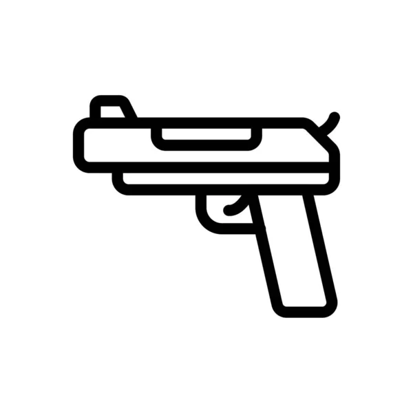 透明背景下的手枪矢量插图 优质符号 概念和平面设计用的细线图标 — 图库矢量图片