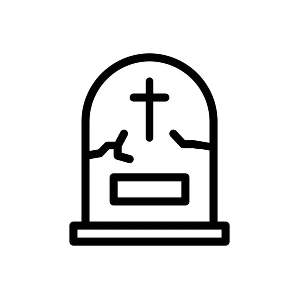 Graveyard Vector Illustration Transparent Background Premium Quality Symbols Thin Line — Vettoriale Stock