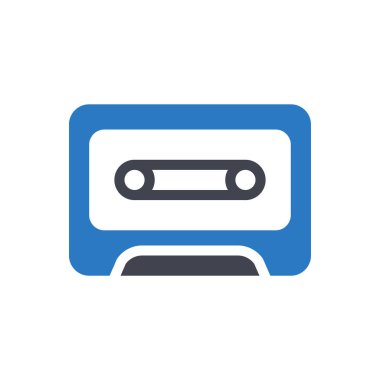 Şeffaf bir arkaplan üzerinde kaset vektör illüstrasyonu. Konsept ve grafik tasarımı için özel kalite semboller..