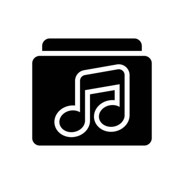 Şeffaf bir arkaplan üzerinde müzik vektörü illüstrasyonu. Konsept ve grafik tasarımı için kaliteli semboller.. 