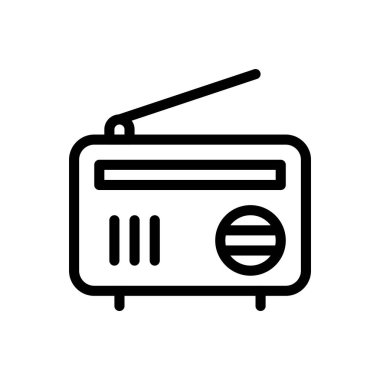 Saydam bir arkaplan üzerinde FM vektör illüstrasyonu.Premium kalite simgeleri. Konsept ve grafik tasarım için ince çizgi simgesi. 