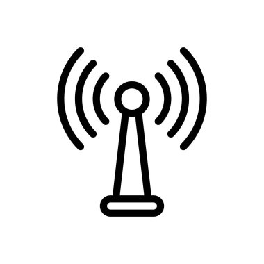 Şeffaf bir arkaplan üzerinde sinyal vektör çizimi. Premium kalite sembolleri. Konsept ve grafik tasarım için ince çizgi simgesi.