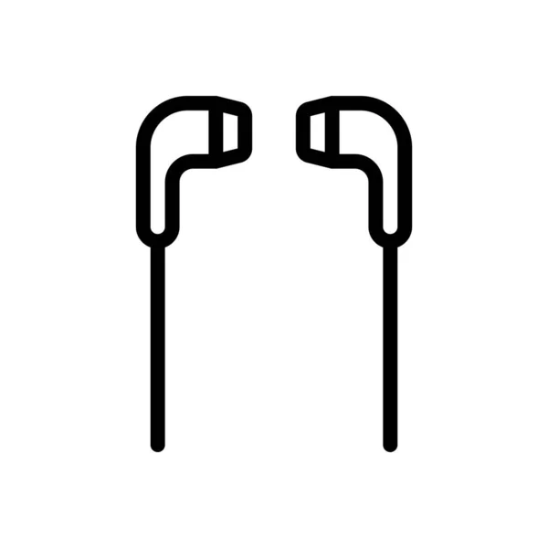 Earphones Vector Illustration Transparent Background Premium Quality Symbols Thin Line — Stockový vektor