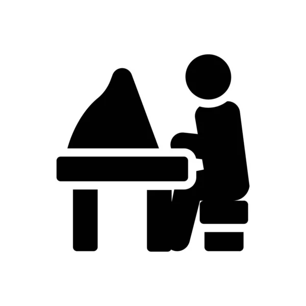 Pianist Vector Illustratie Een Transparante Achtergrond Premium Kwaliteit Symbolen Glyphs — Stockvector