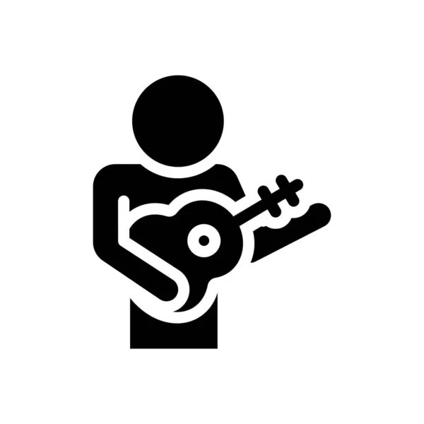 Guitarist Vector Illustration Transparent Background Premium Quality Symbols Glyphs Icon — 스톡 벡터